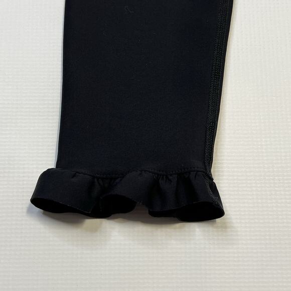Carbon38 Ruffle On Ankles Leggings Womens Black Size Small Lattice - Picture 8 of 11